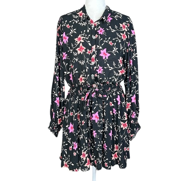 Free People Lighten Up Mini Dress Med Fairy Flowy Floral Feminine Pockets - Picture 2 of 10